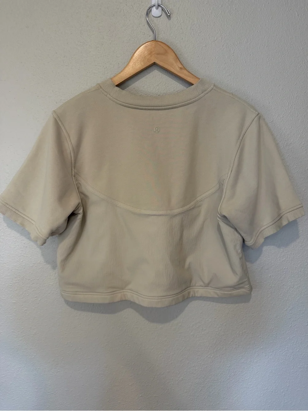 Lululemon Cotton French Terry + Swift Tee Crop in Natural Ivory